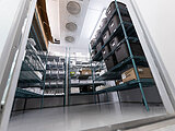 large walk-in cooler with shelves full of products